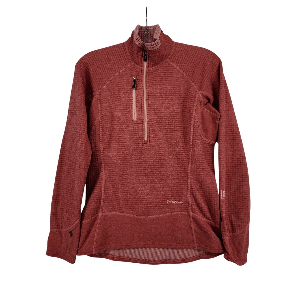 Patagonia Small Pink R1 Polartec Grid Fleece Quarter Zip Pullover Gorpcore Hike